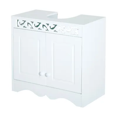 HOMCOM Sink Cabinet Basin Bathroom Cupboard Shelf Storage Unit Furniture • £49.99