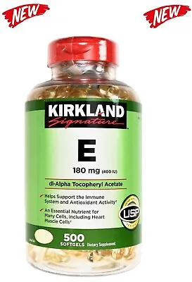 Kirkland Signature Vitamin E 180mg (400 IU) Heart Health 500 Dietary Softgels • $18.55