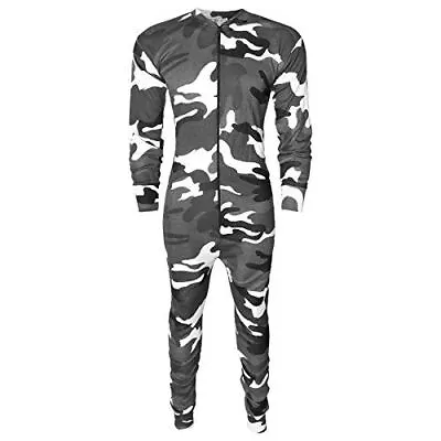 Men's All In One Thermal Baselayer Playsuit Winter Zipup Underwear Bodysuit • $17.39