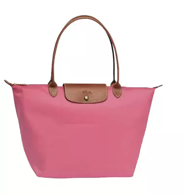 NWOT Longchamp Le Pliage Large Nylon Shoulder Tote 1899 Flower Pink • $155