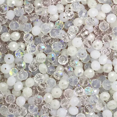 $1.59 • Buy White Multicolor 2mm 4mm 6mm 8mm Rondelle Austria Faceted Crystal Glass Beads