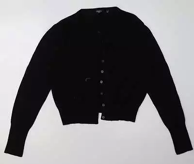 Matalan Womens Black Crew Neck Viscose Cardigan Jumper Size 18 • £7.25