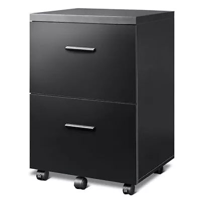  2 Drawer Wood File Cabinet Mobile Lateral Filing Cabinet With Storage  • $85.81