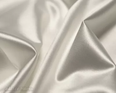 £13.54 • Buy Ivory 4 Way Stretch Silky Satin Fabric By Yard Thick Satin