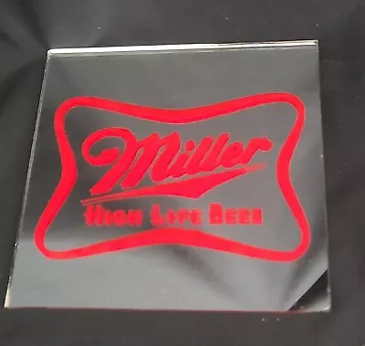 Vintage Miller High Life Beer Carnival Mirror 6x6  • $6