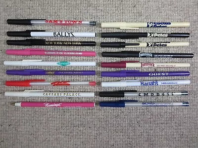 18 Las Vegas Reno Casino Bic Round Stic Ballpoint Pen Lot Advertising Rio Caesar • $9.99