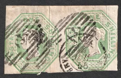 SG54 5/- 5s EMBOSSED PAIR QV Queen Victoria Great Britain GB UK • $1.23