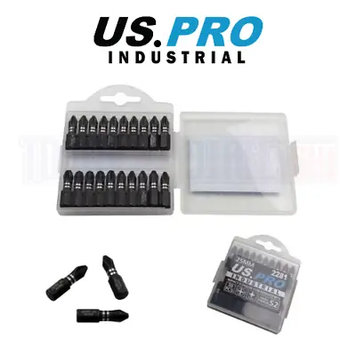 US PRO INDUSTRIAL Pack Of 20 PH2 PZ2 PZ3 25MM Impact Torsion Screwdriver Bits • £6.68