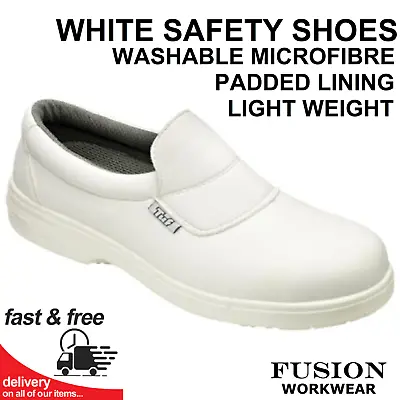 White Safety Shoesslip Onmicrofibre Uppersantislip Solefw81. Steel Toe Cap • £24.95