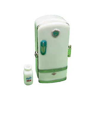 PHB Retrospect Refrigerator WIth Milk Trinket  Porcelain Hinged Box Midwest  • $79