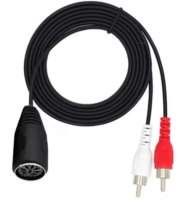 8Pin Din Female To 2 RCA Male Y Audio Cable For Musical Instrument 0.5m • £7.95