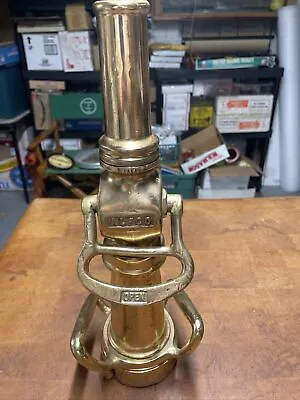 Vintage Brass Fire Hose Nozzle ALFCO 3 Sections Straight Bore 15” Tall • $289.52