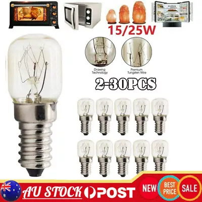 2-30x 15W E14 Salt Lamp Globe Bulb Light 240V Refrigerator Oven Replacement Bulb • $10.35
