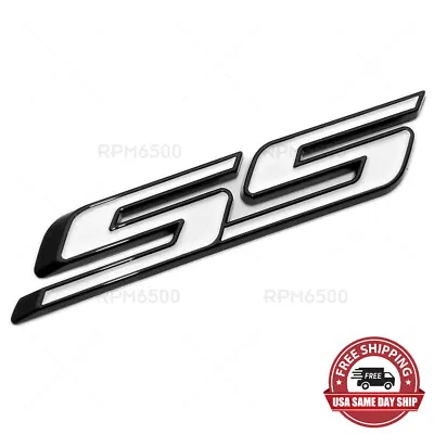 Chevy Camaro SS Rear Trunk Lid Nameplate Logo Fender Emblem Badge Black White • $14.99