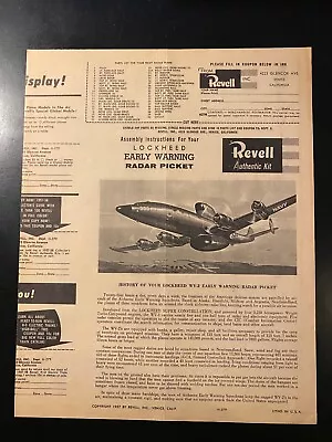 1950s Vintage REVELL Model Kit Instruction Manual Rocket Jet Plane Douglas Space • $5.50