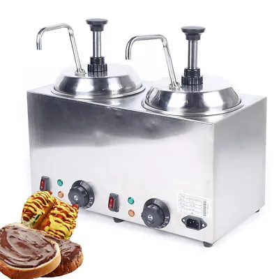 110V Electric Countertop Nacho Cheese Dispenser W/ Pump Hot Fudge Caramel Warmer • $282.15