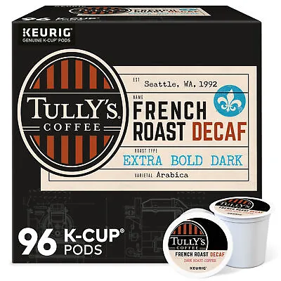 Tully's Coffee French Roast Decaf Keurig K-Cup Pod Dark Roast 96 Count • $49.99