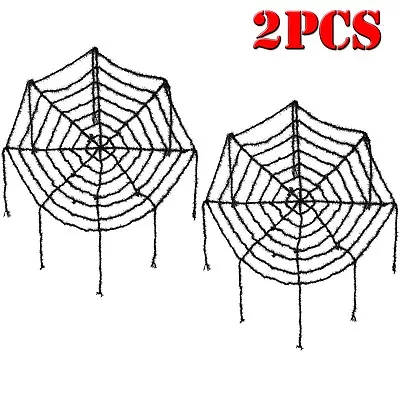 2 Pack Giant Black Spider Web Halloween Decoration Spider Cobweb 6ft Of Webbing • £4.99