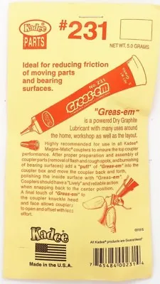 Kadee N TT HO S O Scale #231 ~ Grease-Em Dry Graphite Lubricant  (5 Grams) • $5.99