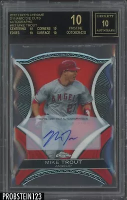 2012 Topps Chrome Die-Cut Mike Trout RC AUTO 3/25 BGS 10 PRISTINE BLACK LABEL • $2600