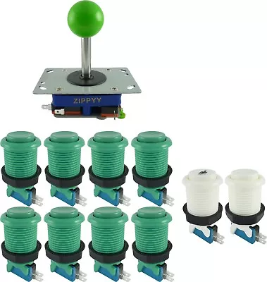 1 Player Arcade Control Kit 1 Ball Top Joystick 10 Buttons Green JAMMA MAME Pi • £17.99