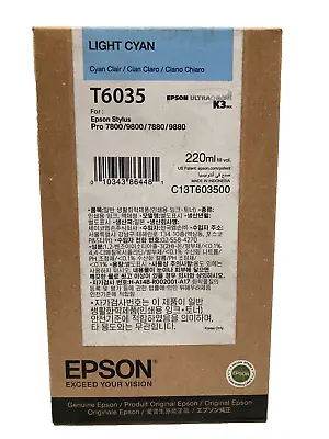 Epson Light Cyan K3 Ink Cartridge T6035 UltraChrome For Stylus Pro • $79.99