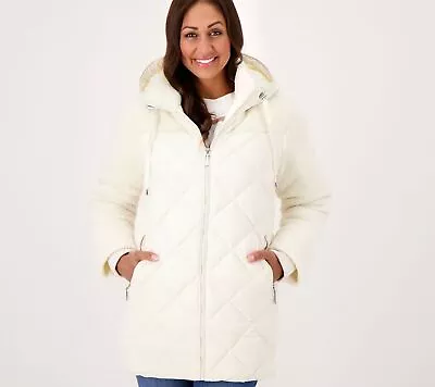 Koolaburra By UGG Women's Jacket Sz M Mixed Media Sherpa & Quilted White A545150 • $40.92