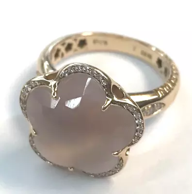 Pasquale Bruni Bon Ton Rose  Quartz And Diamonds 18K Rose Gold Ring 6.5  • $1699.97