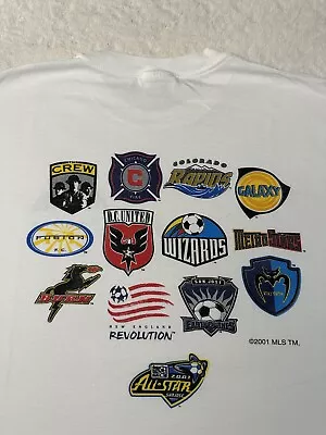 Vintage 2000s Y2K 2001 MLS Major League Soccer All Star Game San Jose T-Shirt XL • $36