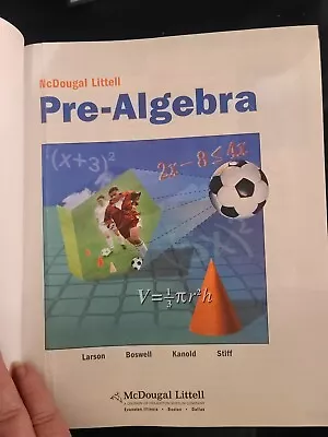 VG9 McDougal Littell Math Ser.: Pre-Algebra : Pupil's Edition (2005 Hardcover) • $52.97