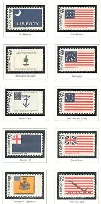 SC#1345 - 1354 - Historic Flags Set Of 10 MNH • $2.25