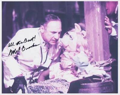 MEL BROOKS Signed THE MUPPET MOVIE Color 8x10 W/ Coa CLOSEUP WITH MISS PIGGY • $33.99