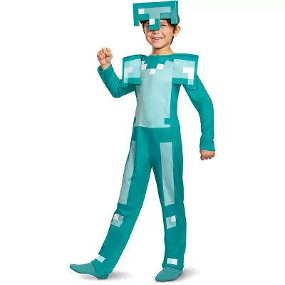 Licensed Minecraft Armor Classic Jumpsuit Video Games Costume Child Boys 11437 • $19.69