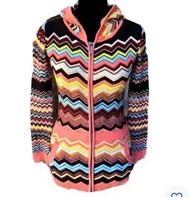 Missoni Target Cardigan Sweater Junior Large Hoodie Zig Zag Long Sleeve Zip-Up • $12