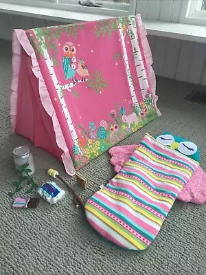 AmericanGirl WellieWishers Sweet Dreams Garden Tent W/ Sleeping Bag +BONUS ITEMS • $39.99