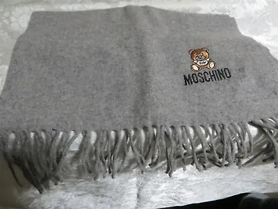 Nwt Moschino Bear Logo 100% Wool Scarf Unisex  Made In Italy(value$150.00) • $43