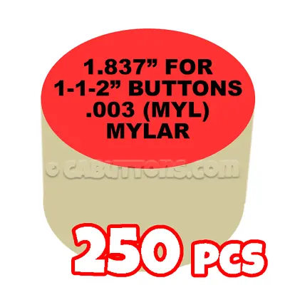 1-1/2  Tecre Mylars Clear Plastic Cover For Button Maker Machine Press 250 Pcs • $19