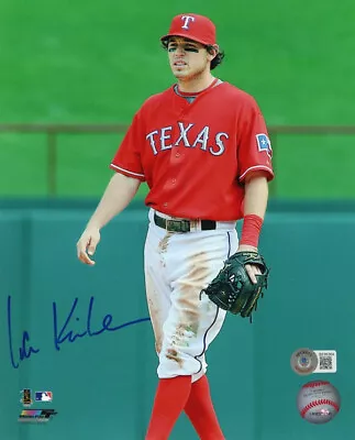 IAN KINSLER SIGNED AUTOGRAPHED 8x10 PHOTO TEXAS RANGERS LEGEND RARE BECKETT BAS • $85