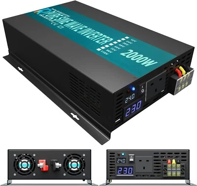 £78.99 • Buy WZRELB Pure Sine Wave Inverter, 2000watts| 24Volts Inverter ( Not Tested)