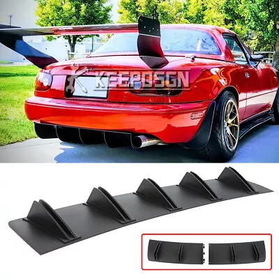 Rear Bumper Spoiler Diffuser Shark Fin Splitter Matte For Mazda MX-5 Miata 2 3 6 • $37.47