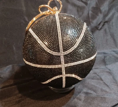 $21.70 • Buy Brand New Basketball Black Diamond Bling Clutch Bag Shoulder Handbag Purse
