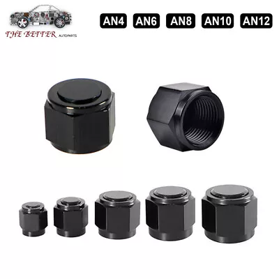 4/6/8/10/12AN Female Flare Fitting Cap Block Off Nut For Fuel Systems Black • $6.29