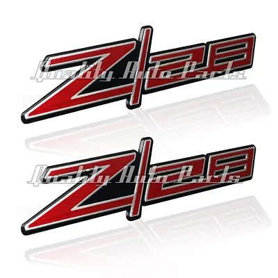 2 - NEW Z28 Anodized Brush Aluminum And Red Adhesive Emblem Badges (Z28 RED) • $9.99