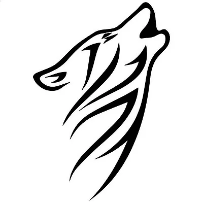 2 Pack - TRIBAL HOWLING WOLF V1 (5  BLACK) Vinyl Decal Window Sticker • $8.99