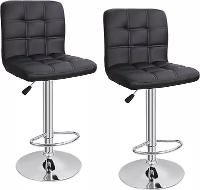 Adjustable Swivel Barstools Set Of 2 Modern PU Leather Kitchen Counter Bar Stool • $77.58