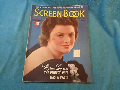 Vtg 1938 SCREEN BOOK MAGAZINE Myrna Loy Cover DAMAGED Photos Advertisements • $9.29