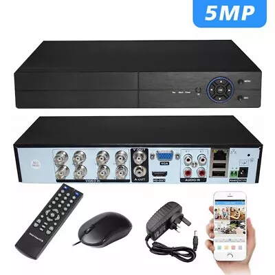 5MP 4K CCTV DVR System Recorder 8 Channel AHD HD HDMI BNC With 2TB Hard Drive UK • £129.95