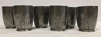 Antique Art Nouveau WMF Pewter Tumblers 6 PCE Set • $113.95