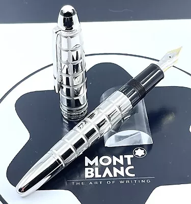 Montblanc Meisterstuck Solitaire Platinum-Plated Facet LeGrand Fountain Pen. • $1200