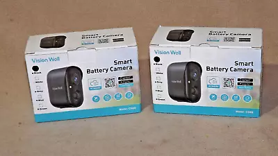 Vision Well Wireless Smart Battery Camera Black CG6S Lot Of Two • $50